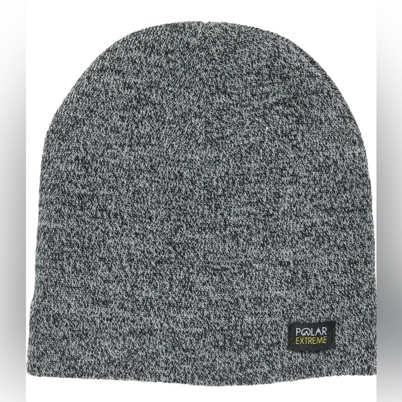 Polar Extreme NWT Gray Black  Faux Sherpa Knit Thermal Insulated Beanie Cap OSFM - Picture 2 of 2